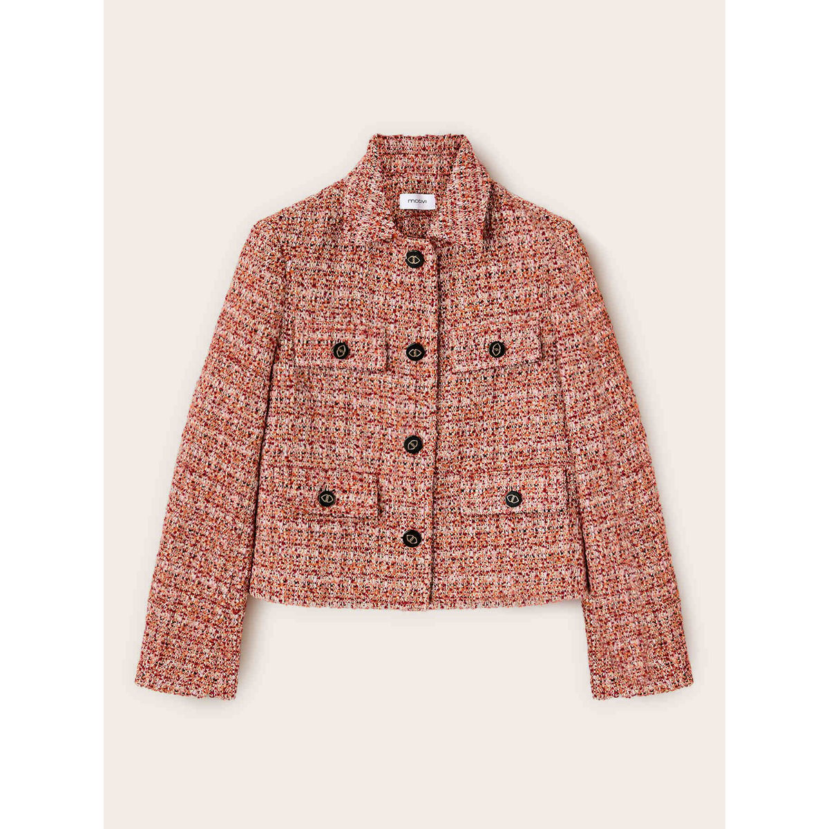 Veste courte en tweed rouge, MOTIVI