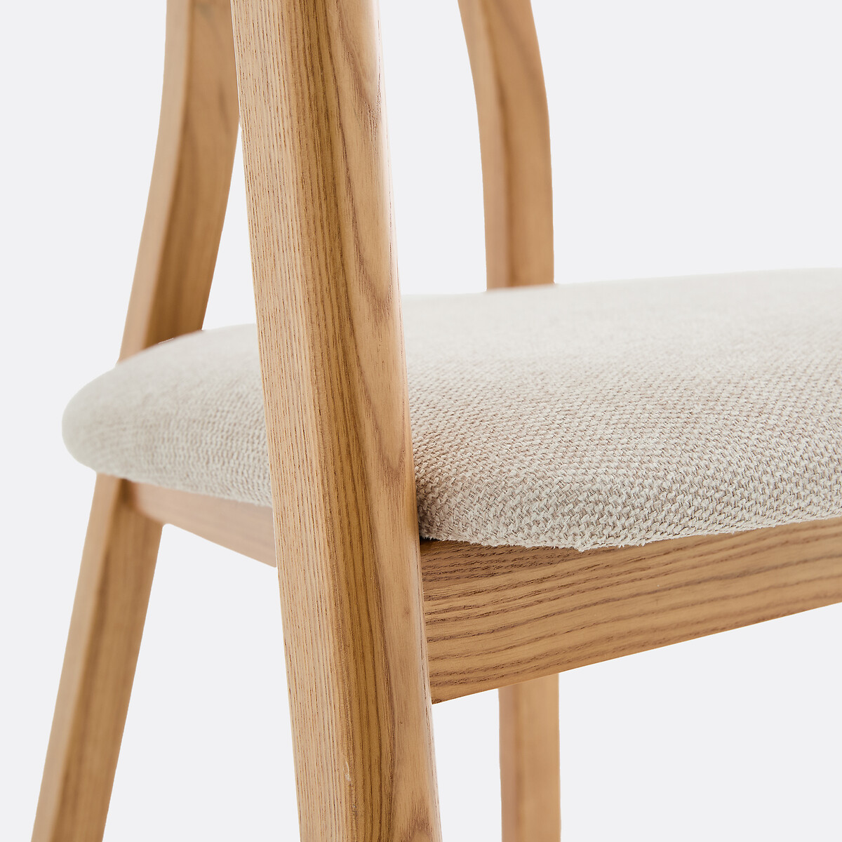 Sillón de mesa de fresno macizo Karlai roble/beige, LA REDOUTE INTERIEURS