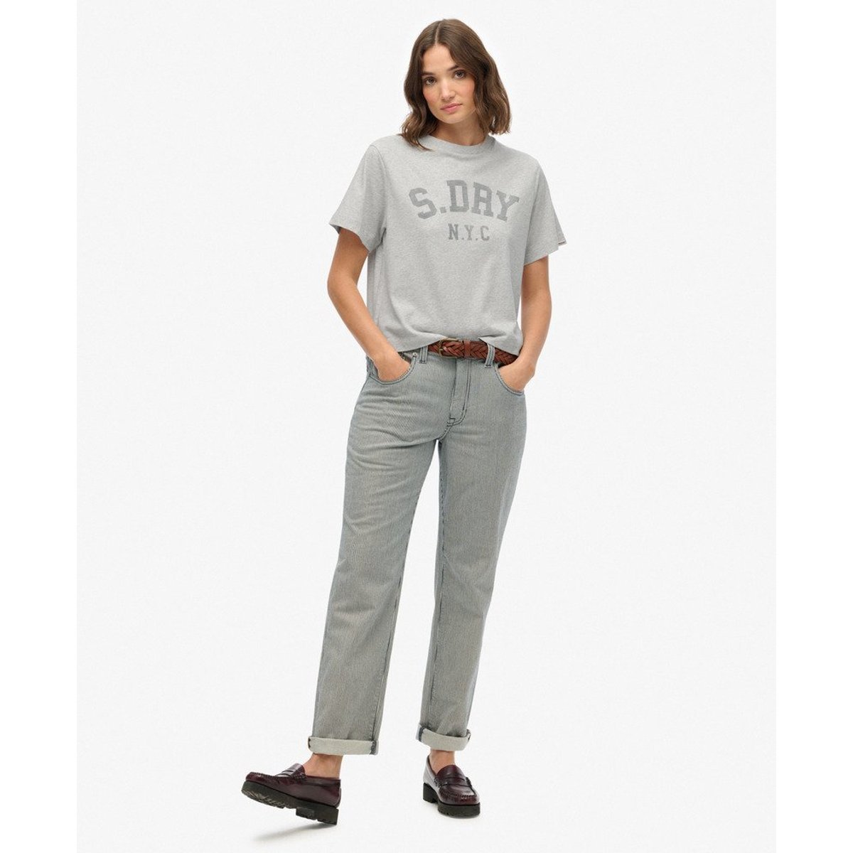 T-shirt Ample Athletic Essentials gris glacier chiné, SUPERDRY