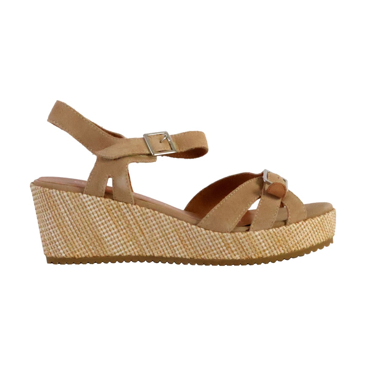 Sandale Compensée Cuir Esabel beige, EMILIE KARSTON
