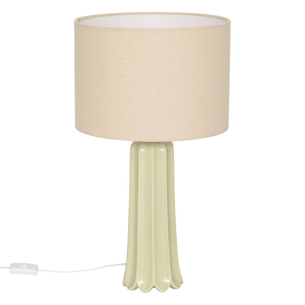 Lampe cylindrique en acier VINNY vert, ATMOSPHERA