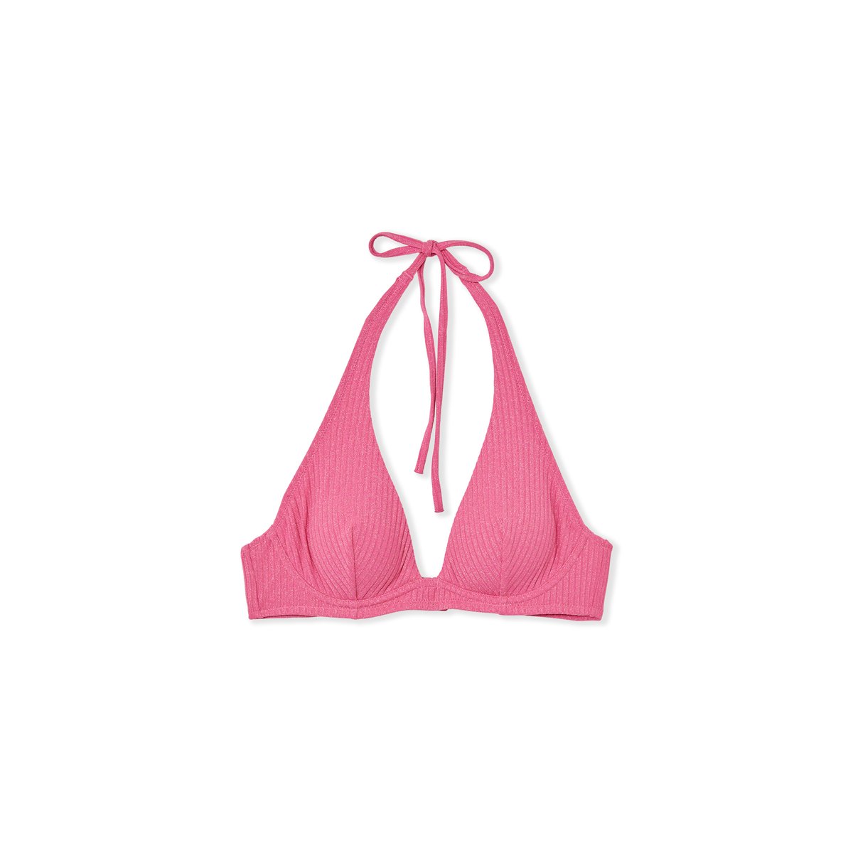 Haut de maillot de bain triangle armaturé pailleté CELESTIO rose, ETAM