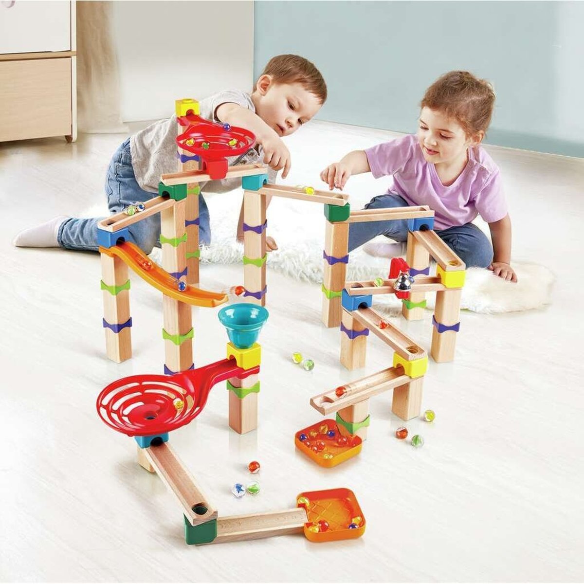 Marble run - Circuit de billes Cascade multicolore, HAPE
