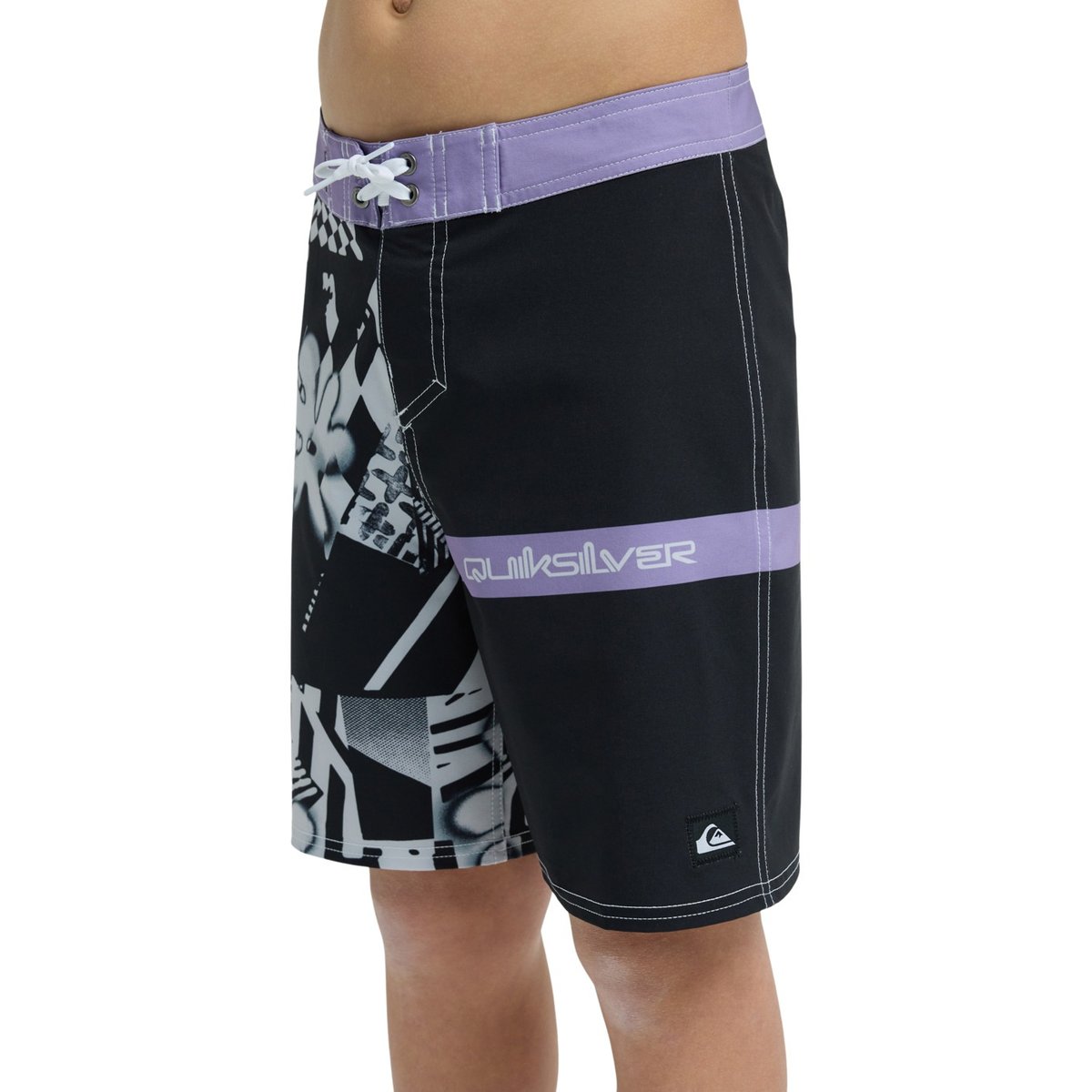Boardshort SURFSILK STRAIGHT 17" noir black block momentum, QUIKSILVER