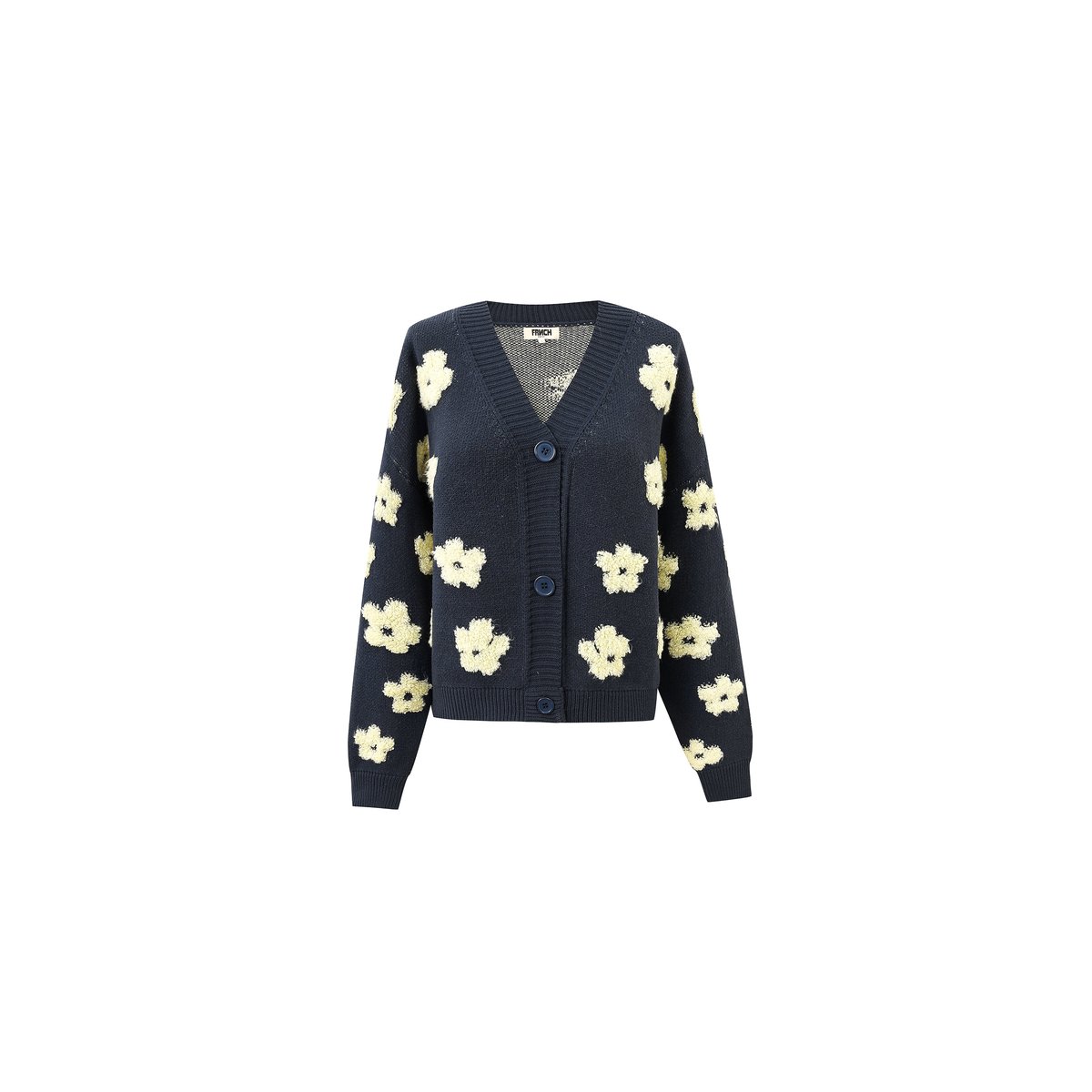 Cardigan en coton BERGENIA bleu marine, FRNCH