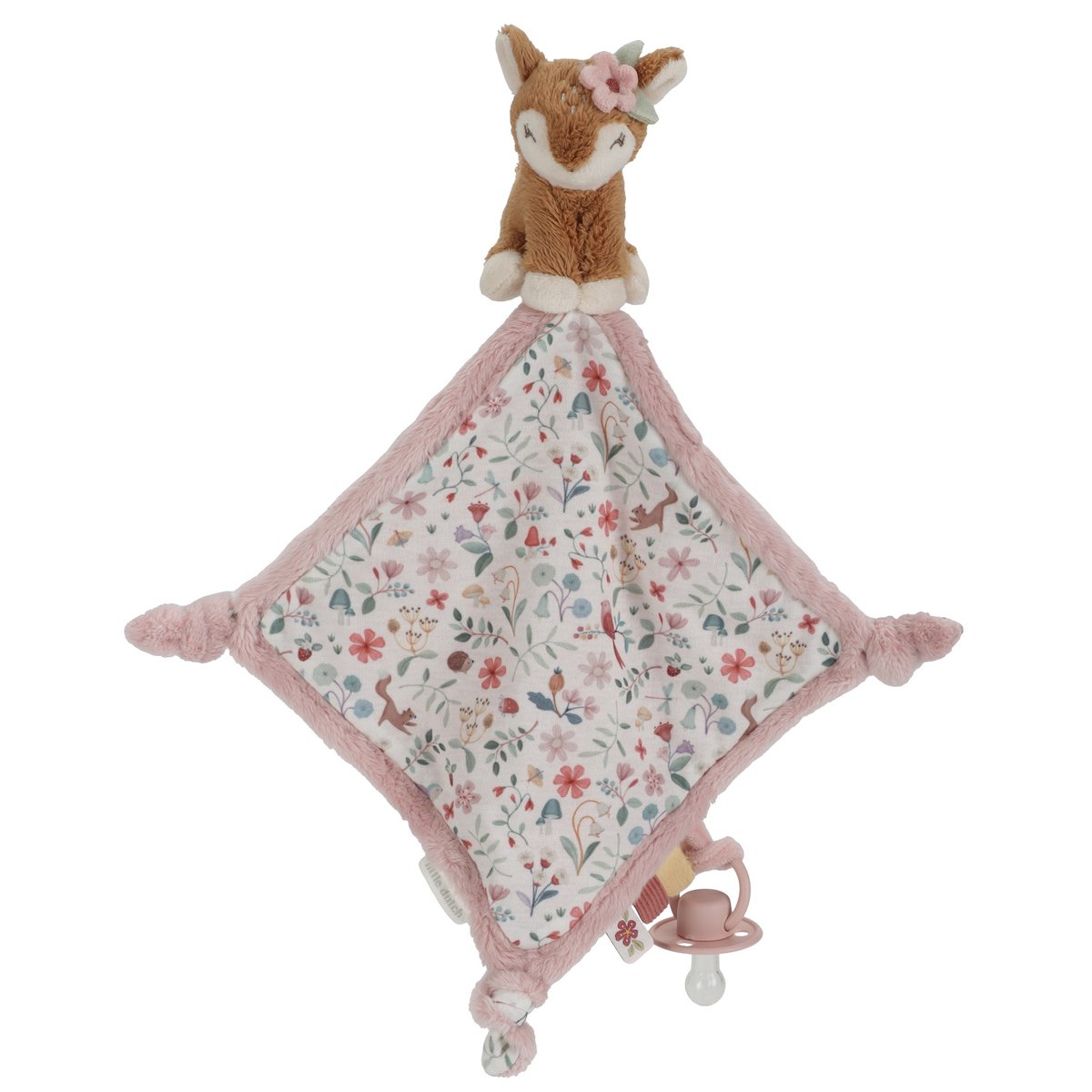 Doudou attache sucette rose, vert, multicolore, marron, LITTLE DUTCH