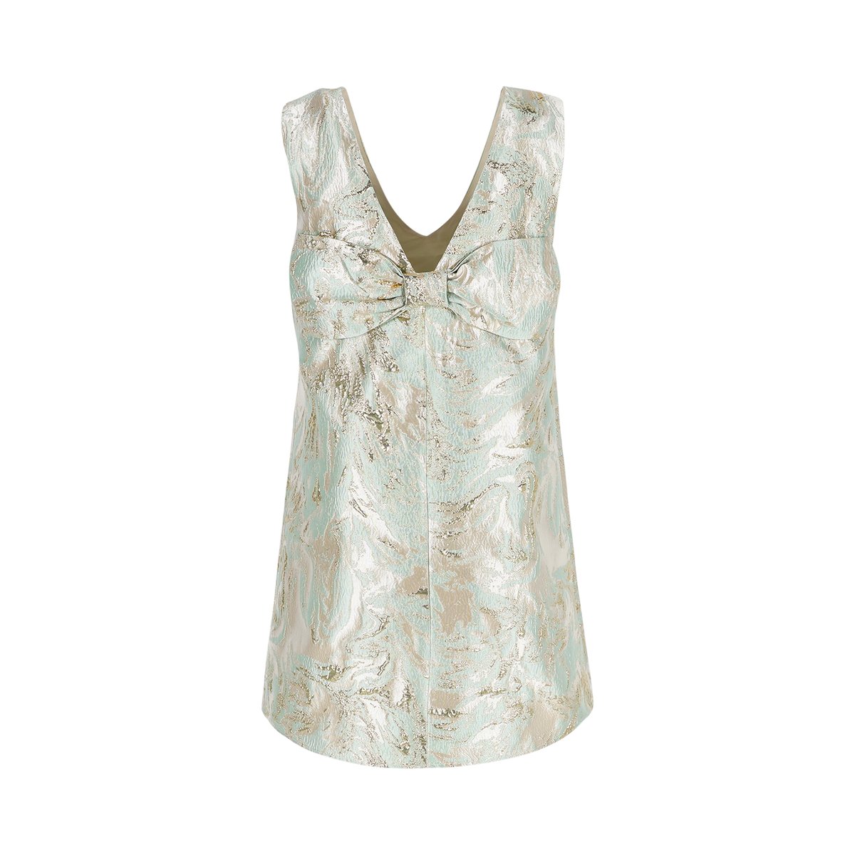 Robe en fil textile avec nœud au dos vert menthe, LOLALIZA