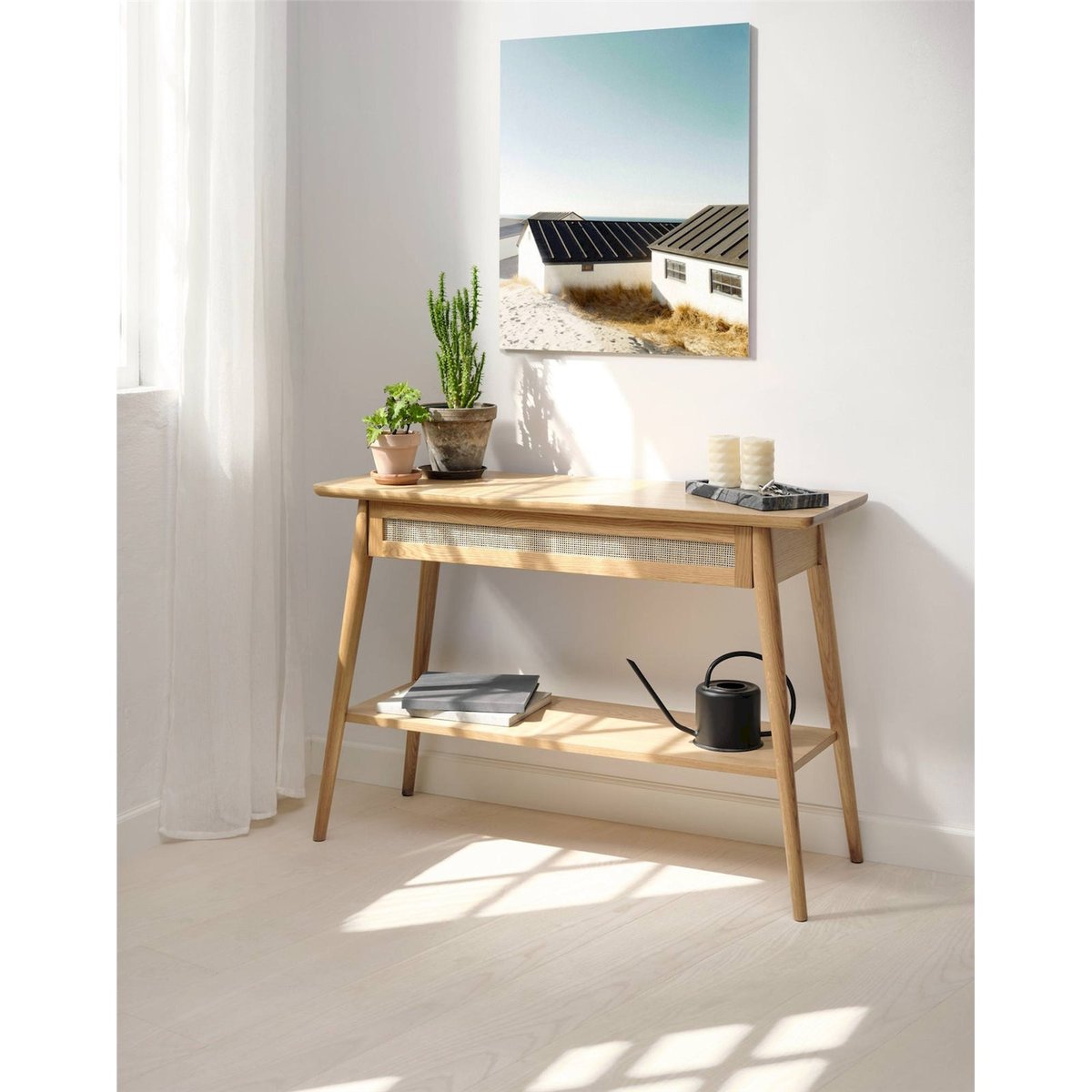 Console scandinave avec tiroir VISIMMY chêne, RECOLLECTION