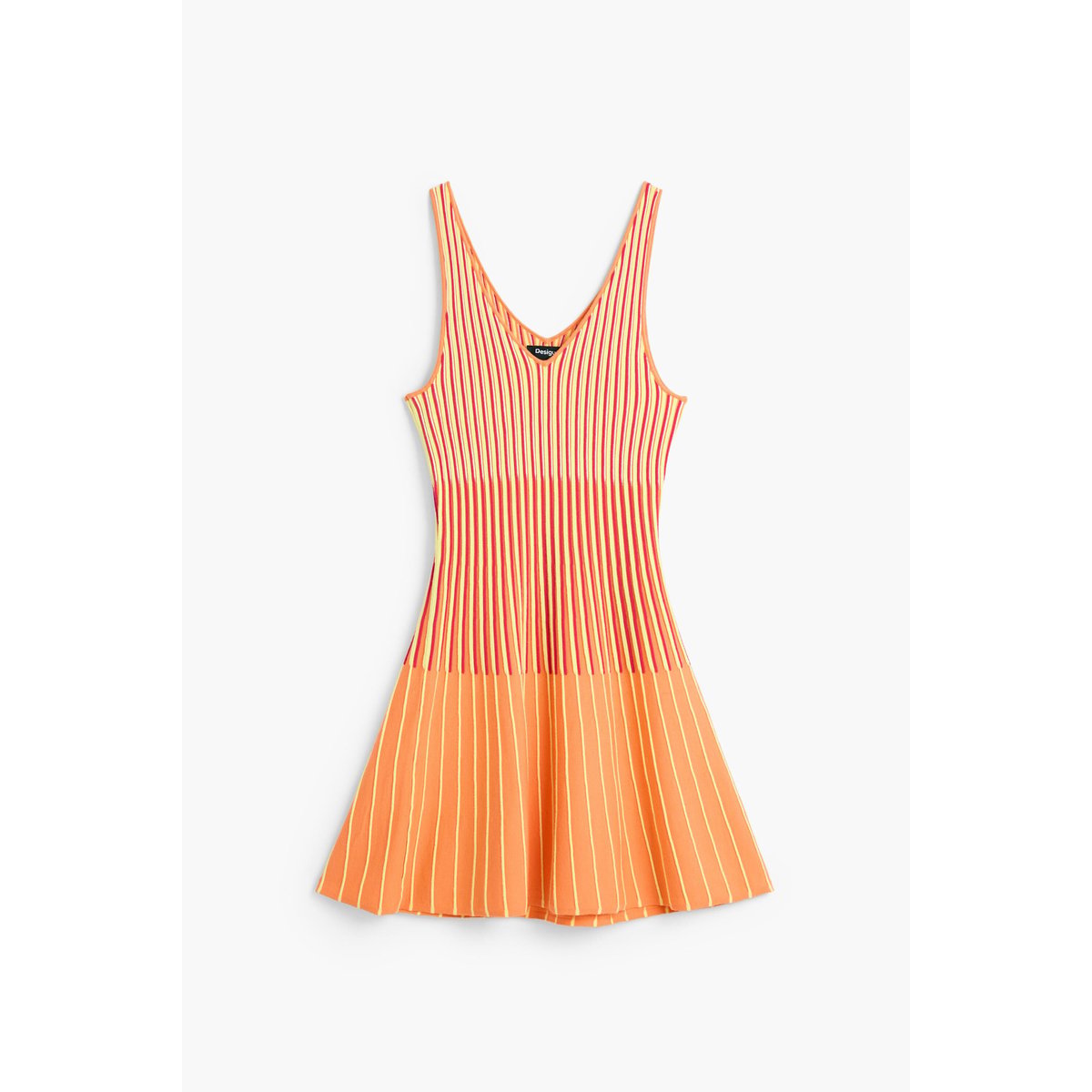 Robe en maille sans manches jaune, DESIGUAL