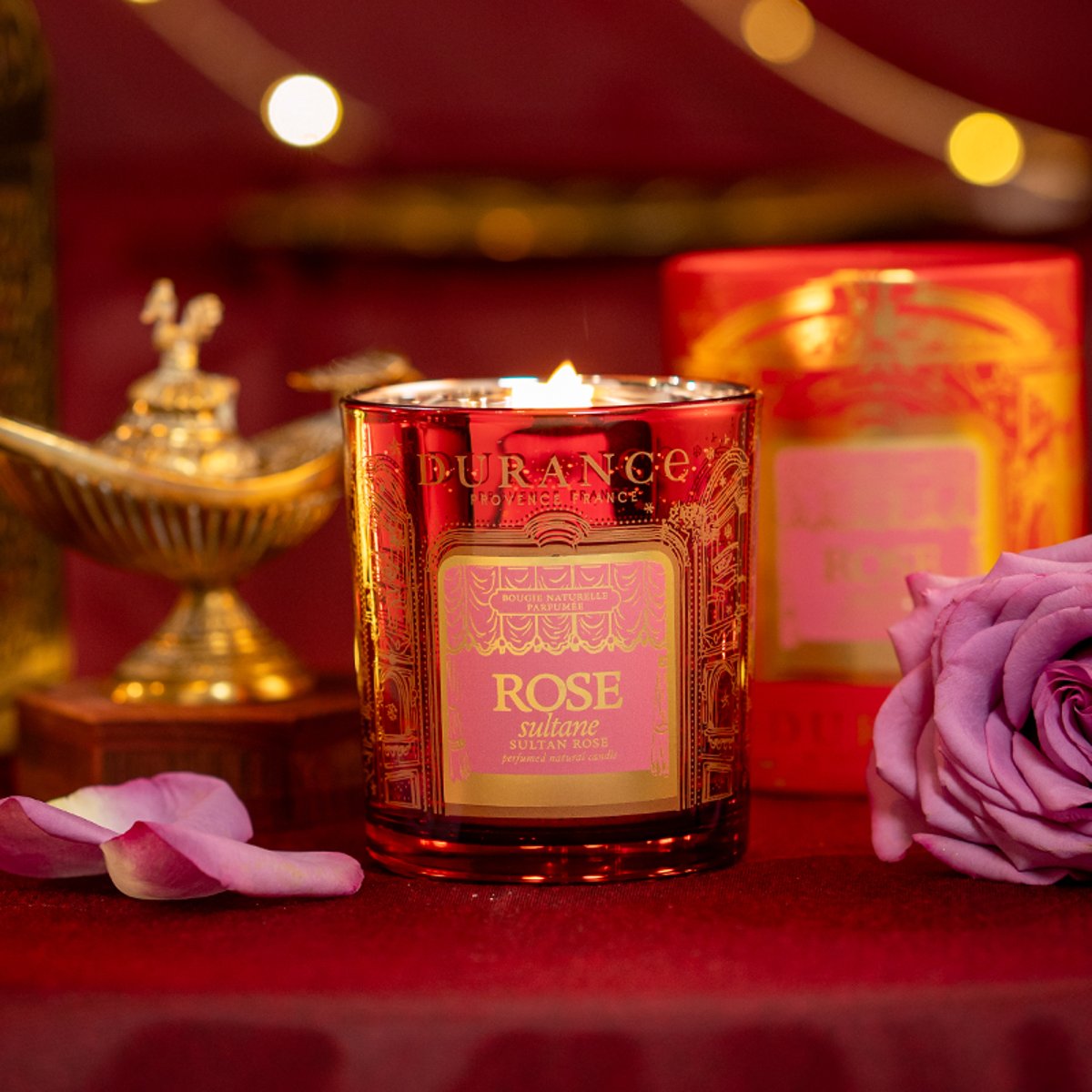 Bougie Mèche en Bois Rose Sultane couleur unique, DURANCE