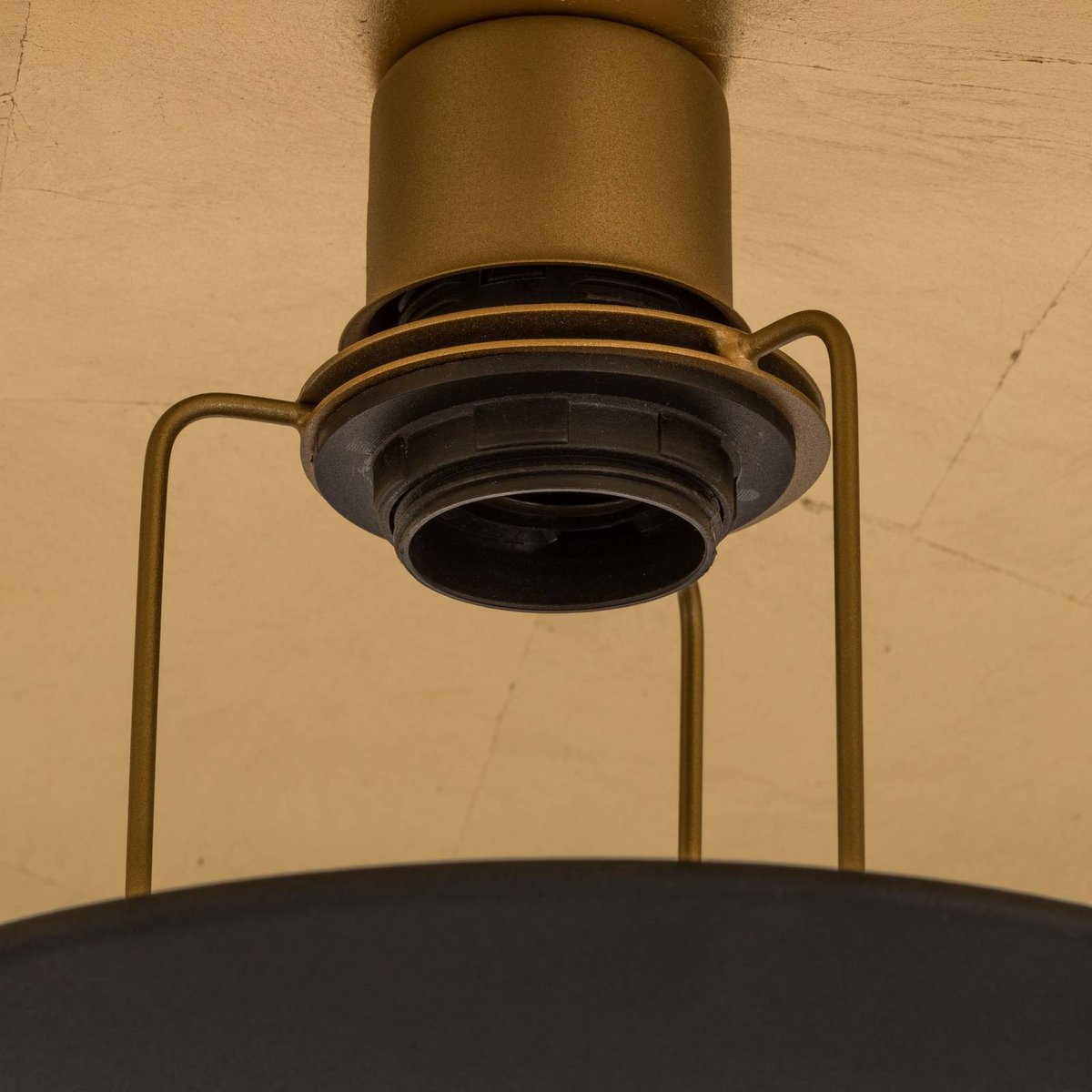 Suspension en métal moderne, Emilienne noir, or, LINDBY