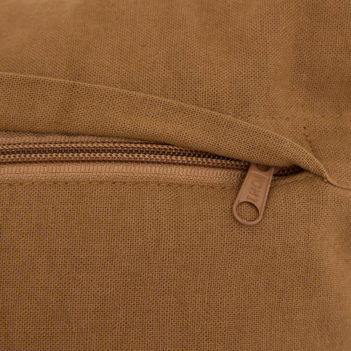 Coussin déhoussable en coton SIENNA beige lin, ATMOSPHERA