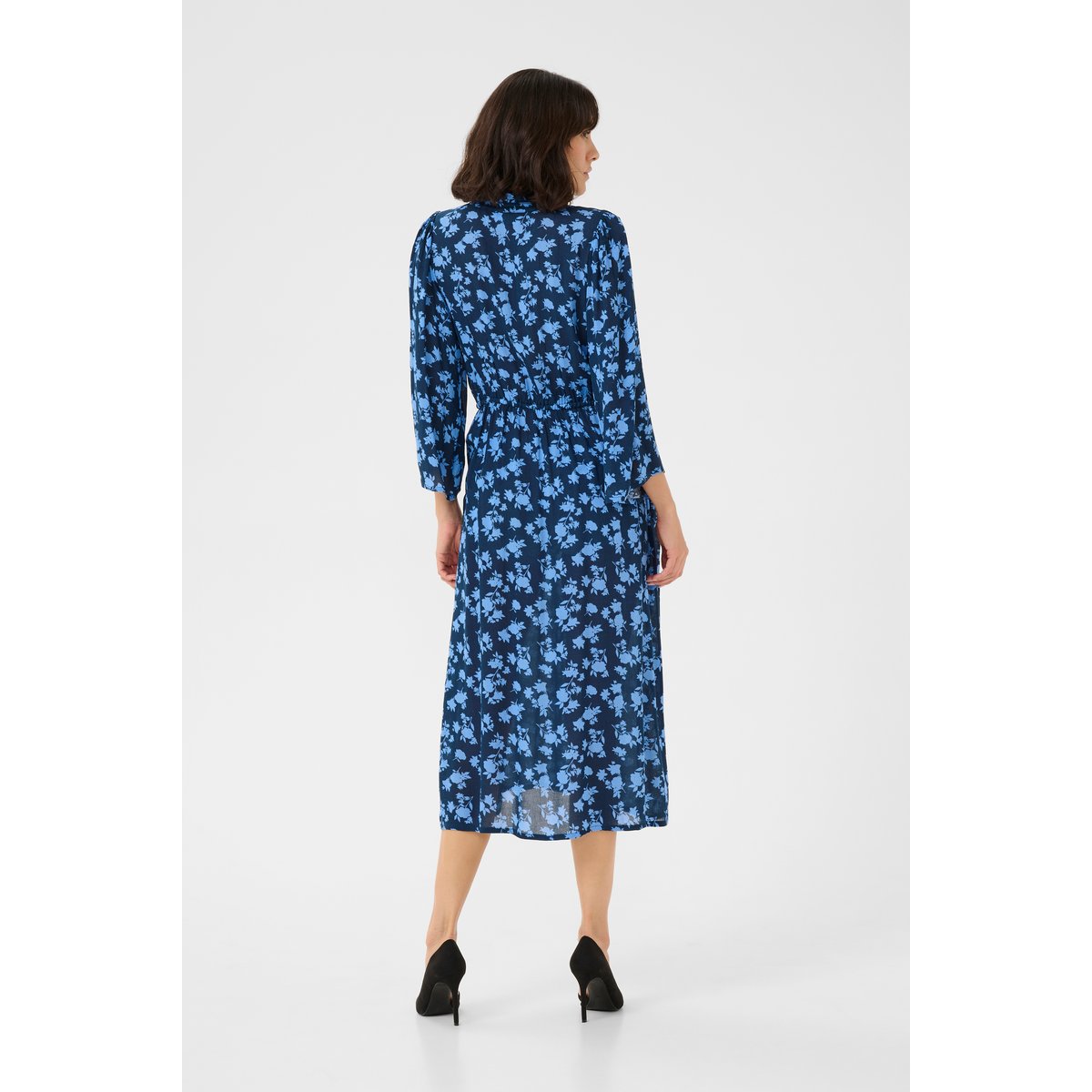 Dress bleu floral midnight m./ebbe&flow flower, KAFFE