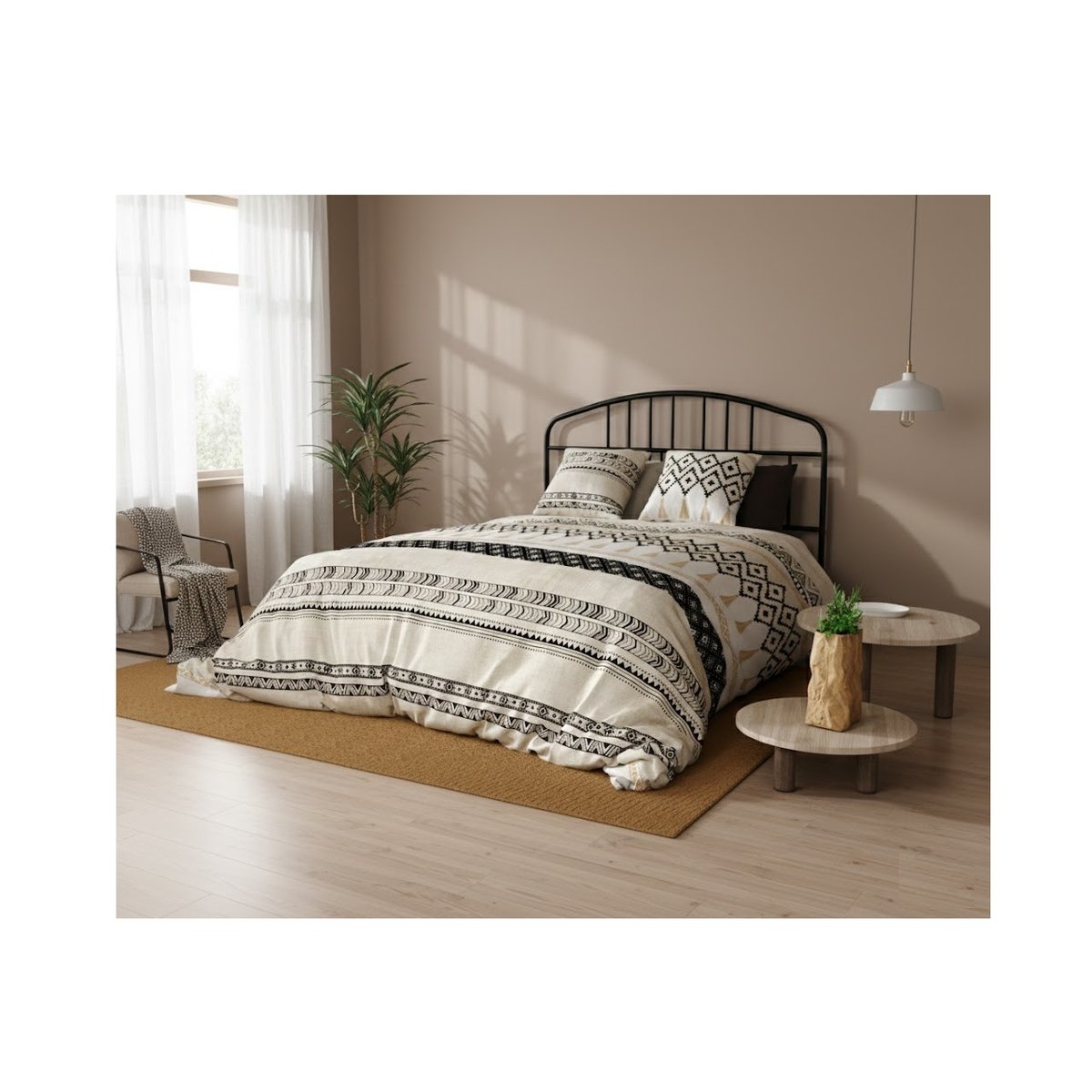 Parure de lit Boheme beige, EDEN