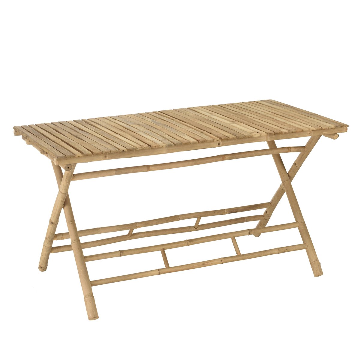 Table à manger pliante en bambou 140x70cm CALVIA bois naturel, PIER IMPORT