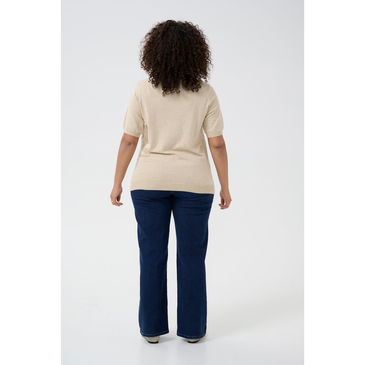 Pullover tricoté beige feather gray melange, KAFFE CURVE