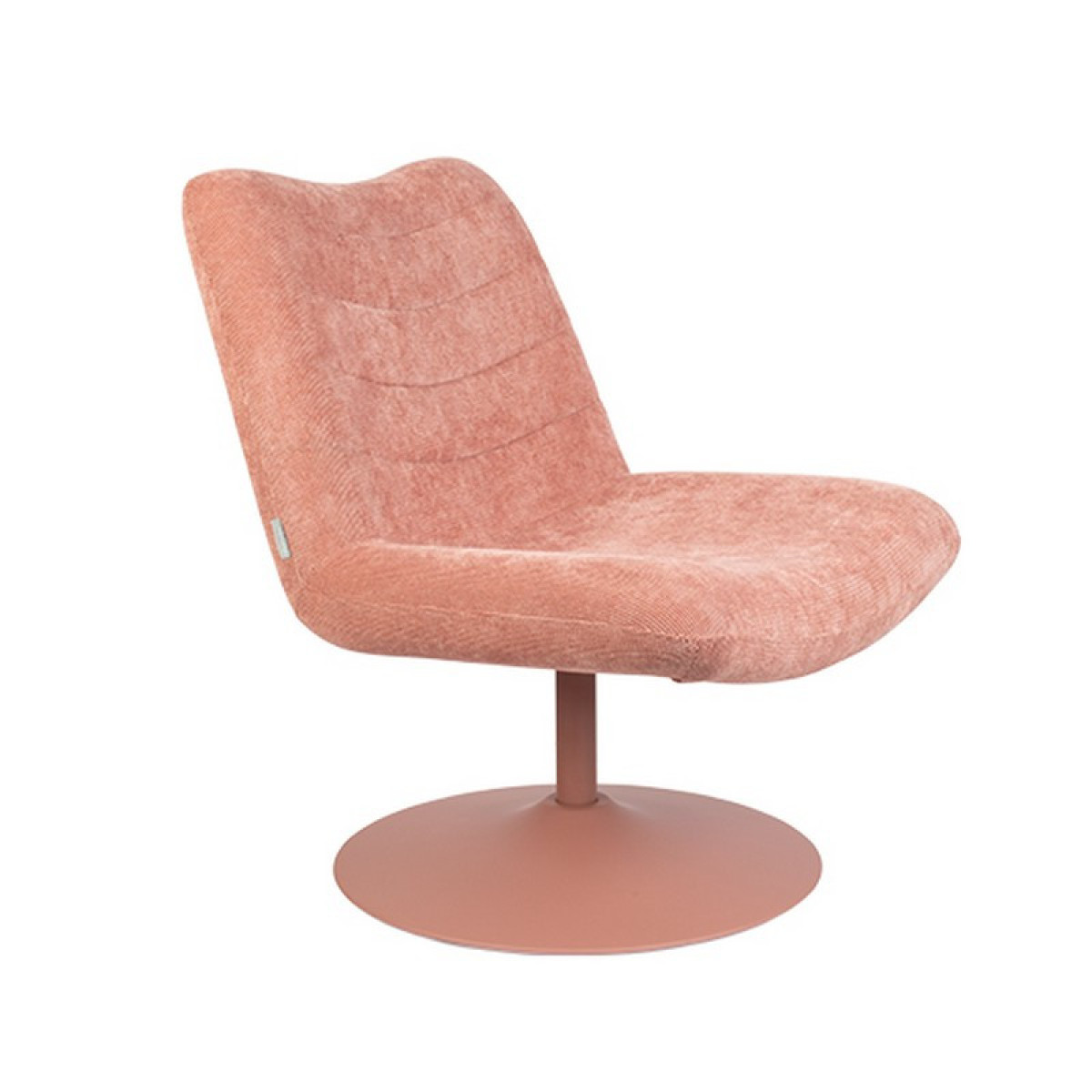Fauteuil lounge en velours doux - BUBBA rose, ZUIVER