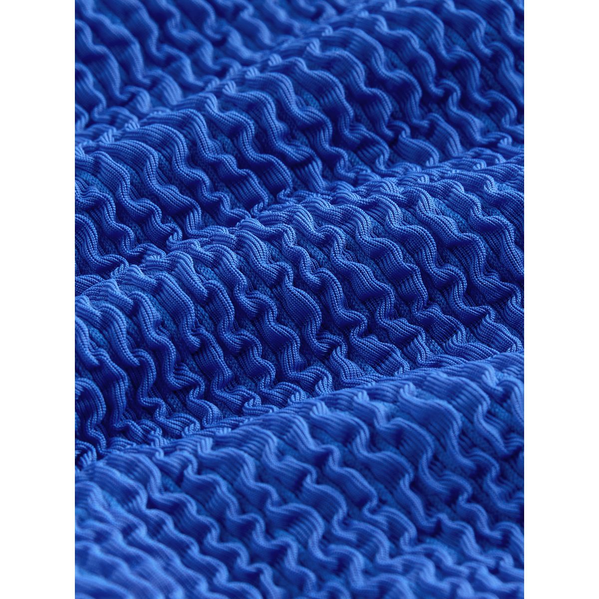 Maillot de bain lycra à manches longues bleu cobalt froissé, NEXT