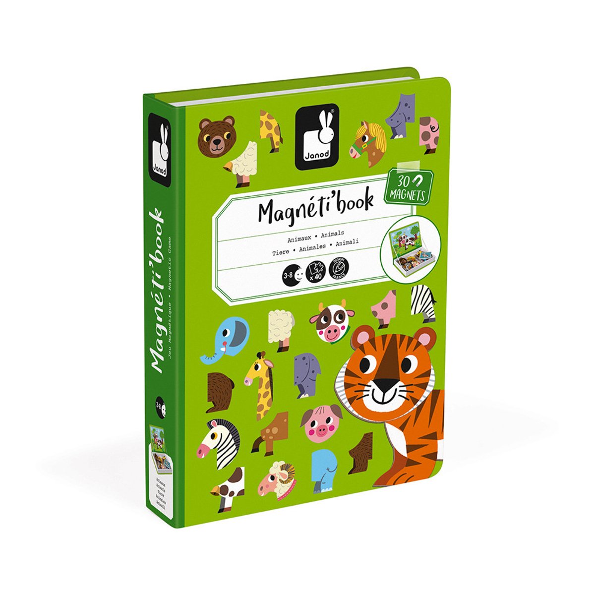 Jeu magnétique Magneti'Book Animaux vert, JANOD