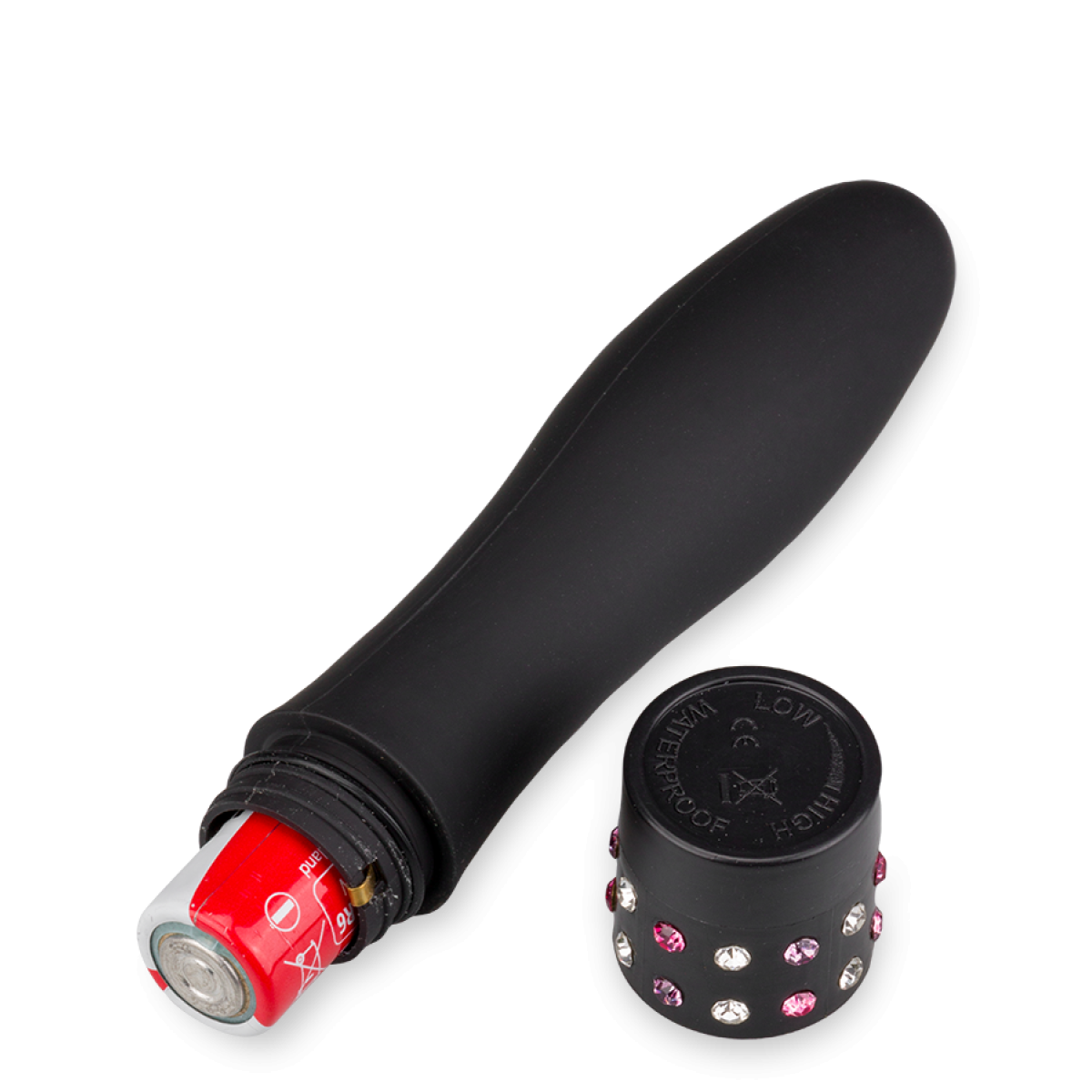 Vibromasseur puissant strass et douceur noir, LOVE AND VIBES