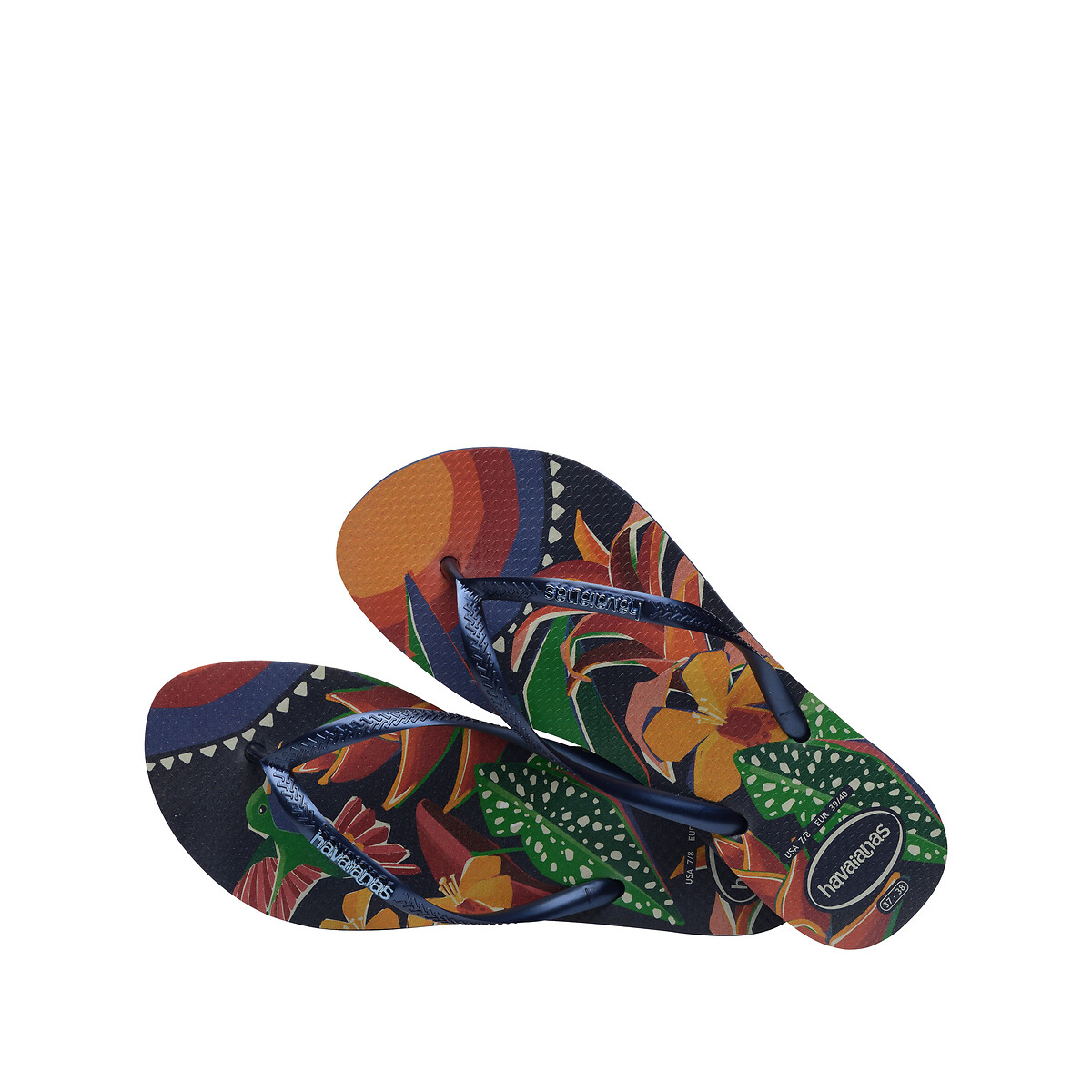 Tongs Slim Tropical bleu multicolore, HAVAIANAS