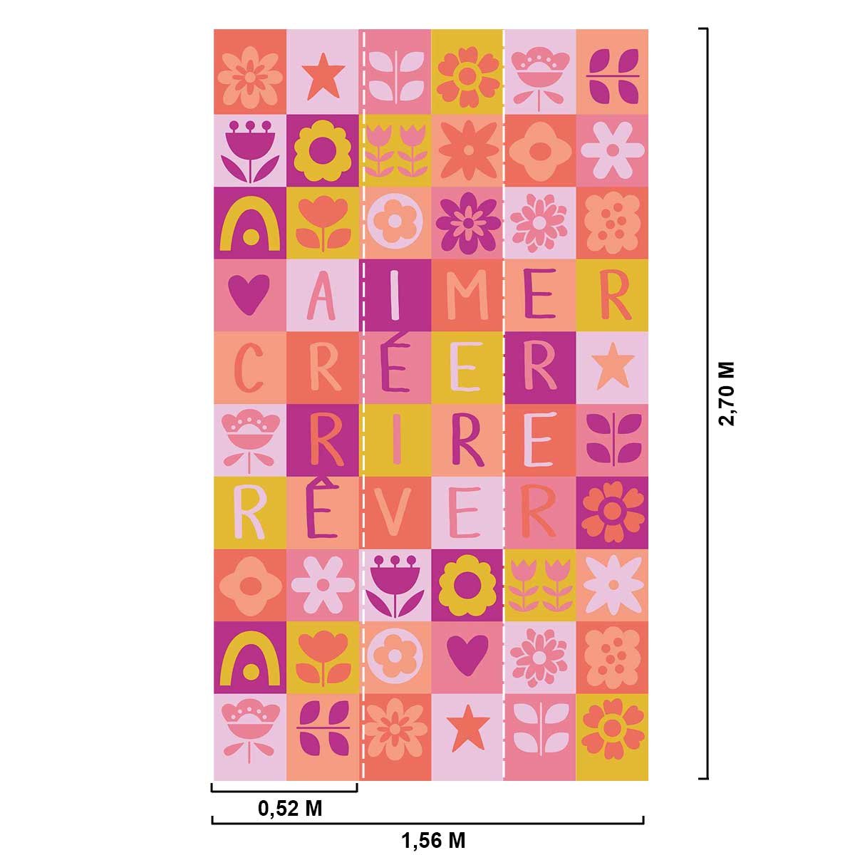 Papier peint aimer et rire intissé, HEXOA