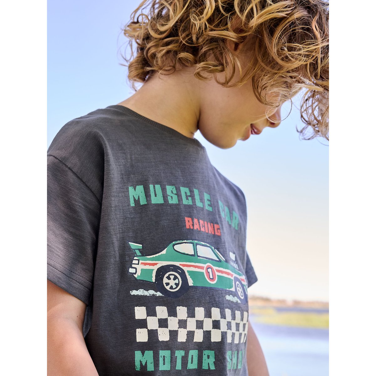 T-shirt manches courtes anthracite, VERTBAUDET