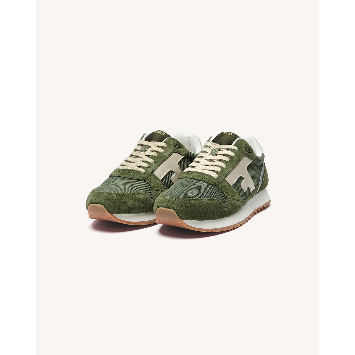 Running tissu suede ELM kaki et dorée, FAGUO