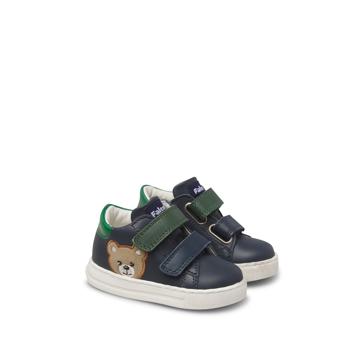 Baskets en cuir GEORDI 3 VL bleu-vert-, FALCOTTO