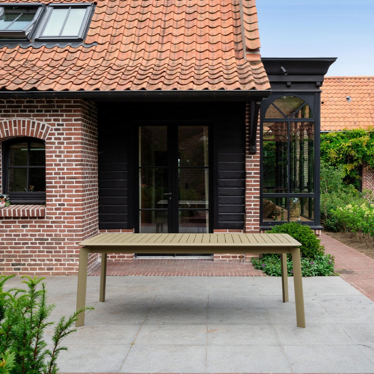 Table extensible de jardin 6/10p en aluminium Kaki clair HAVANA kaki clair, WILSA GARDEN