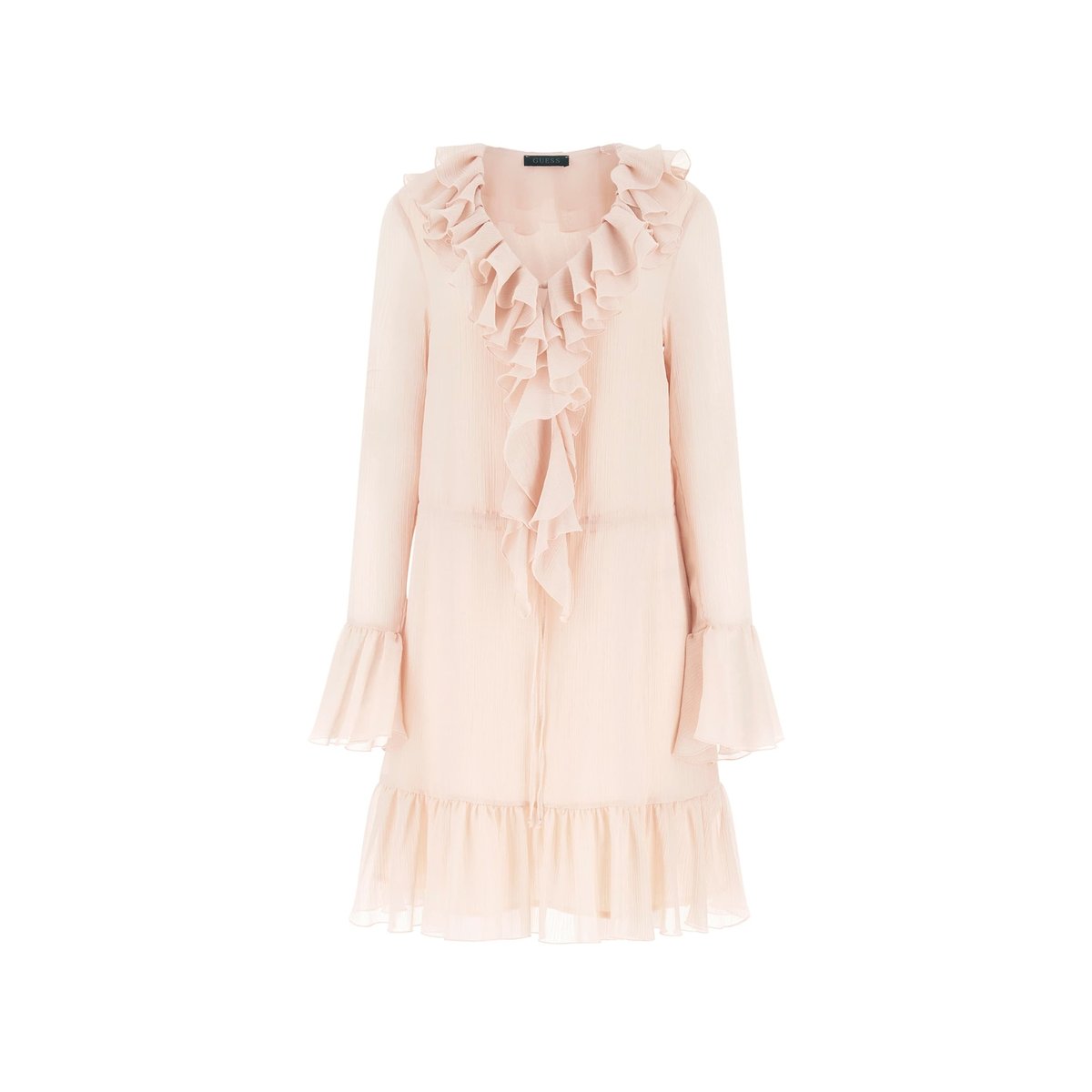 Mini Robe Volantée rose poudré, GUESS