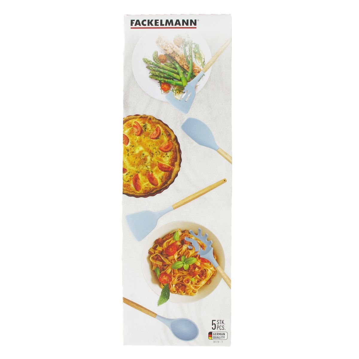 Set d'ustensiles de cuisine en bois avec pot de rangement bleu,bois, FACKELMANN