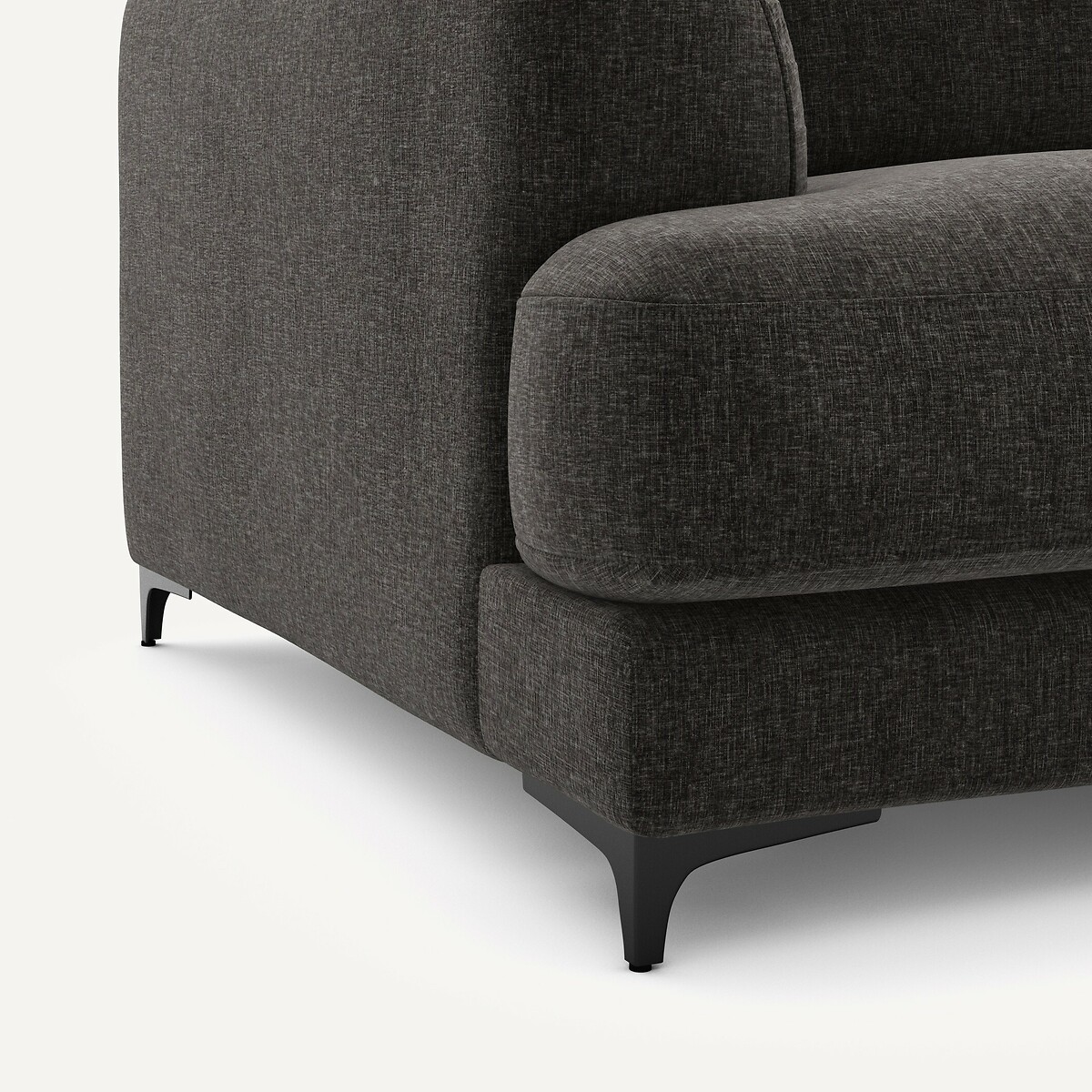 Canapé 3P convertible velours chenille, Marsile basalte, AM.PM