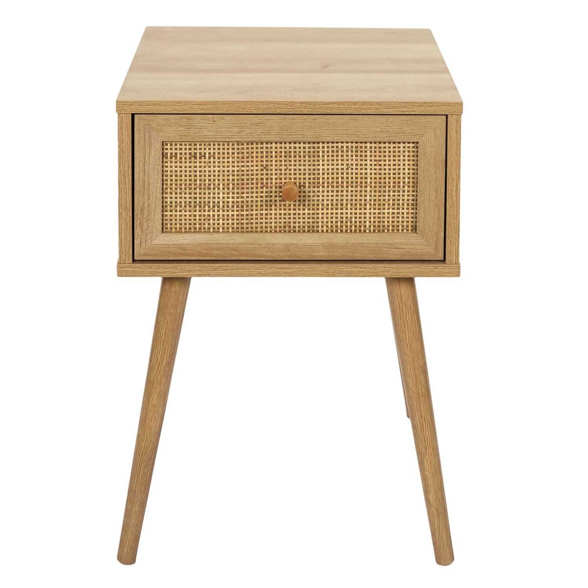 Table de chevet 1 tiroir en cannage BALI beige, TOILINUX