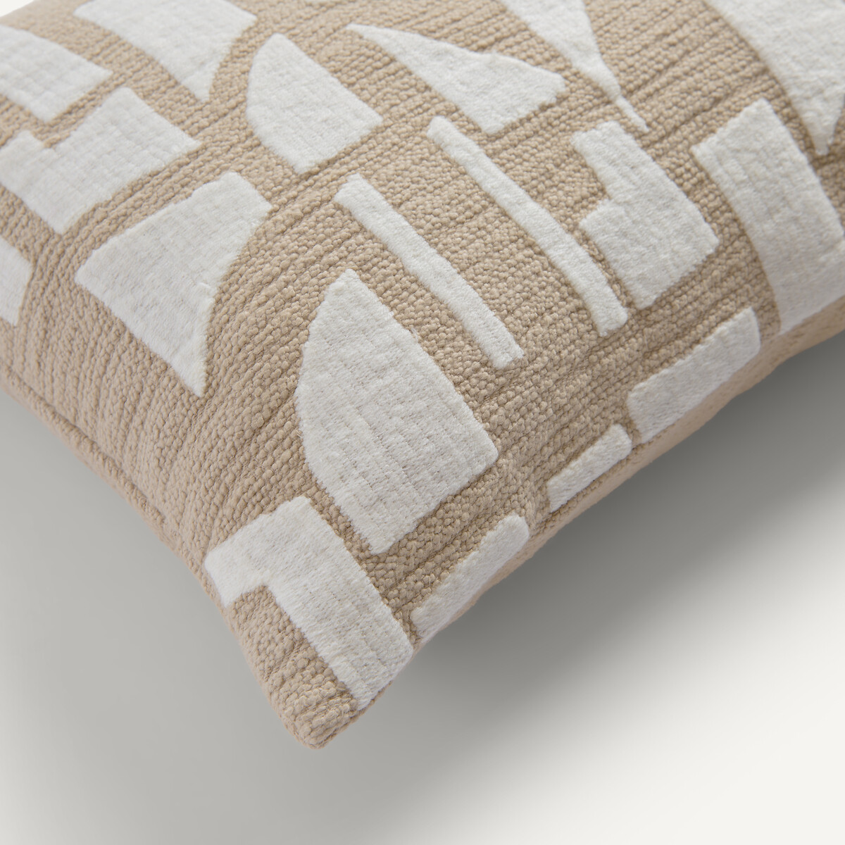 Housse de coussin, broderie bouclette, SOLONA ecru/beige, AM.PM