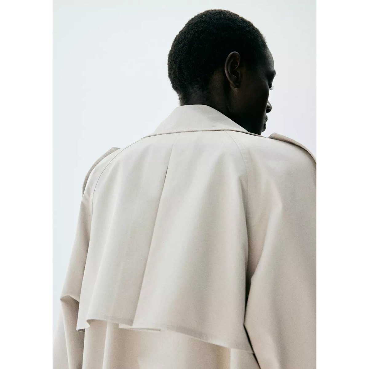 Trench long double boutonnage gris clair/pastel, MANGO