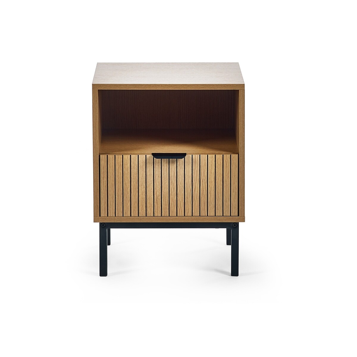 Gia Slatted Oak Side Table oak, SO'HOME
