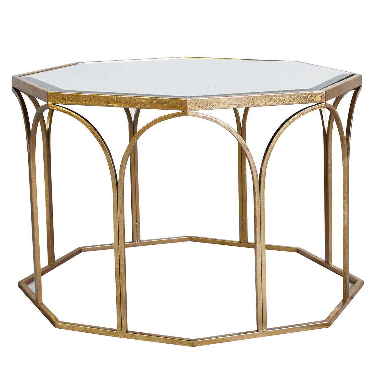 Munger Octagonal Smoked Glass Coffee Table gold-coloured, SO'HOME