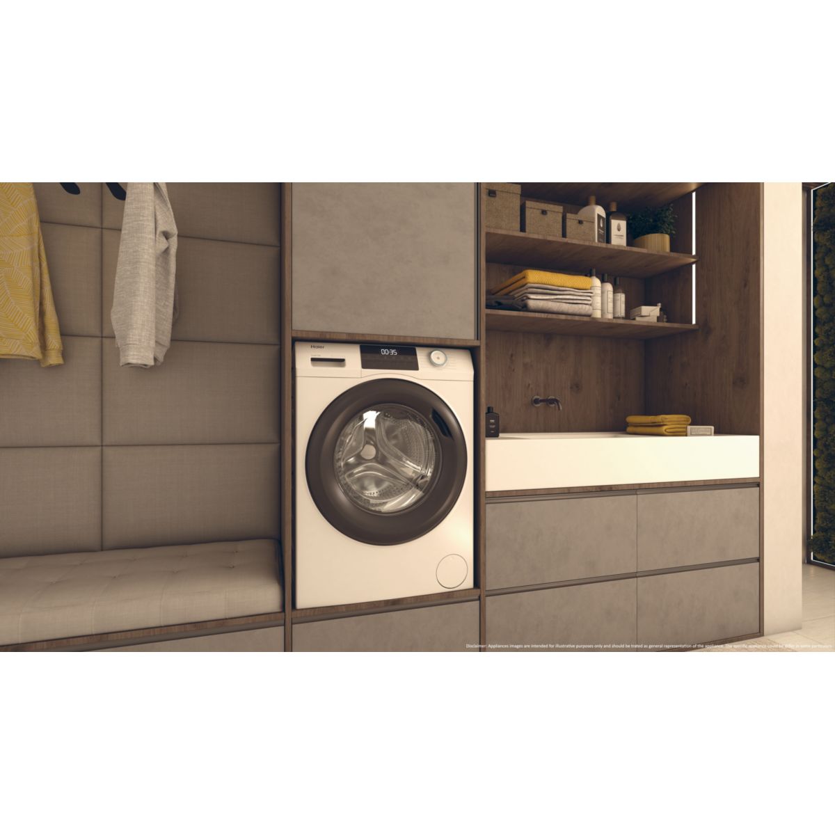 Lave linge hublot HW100-BP14929A-S blanc, HAIER