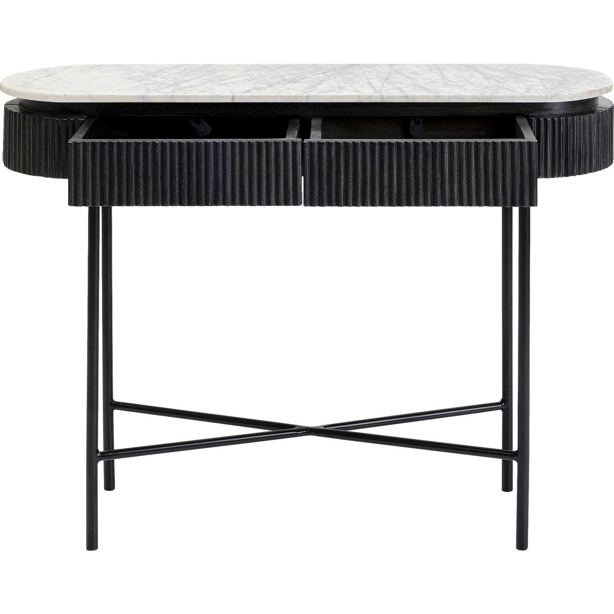 Console en manguier et marbre, GLENN noir, KARE DESIGN