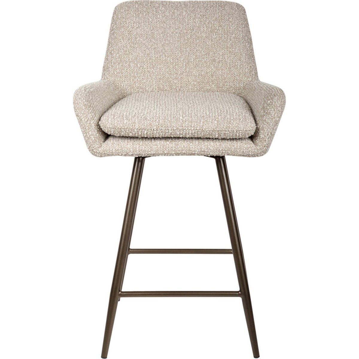 Tabouret de bar pivotant rembourré (lot de 2) naturel et bronze, RECOLLECTION
