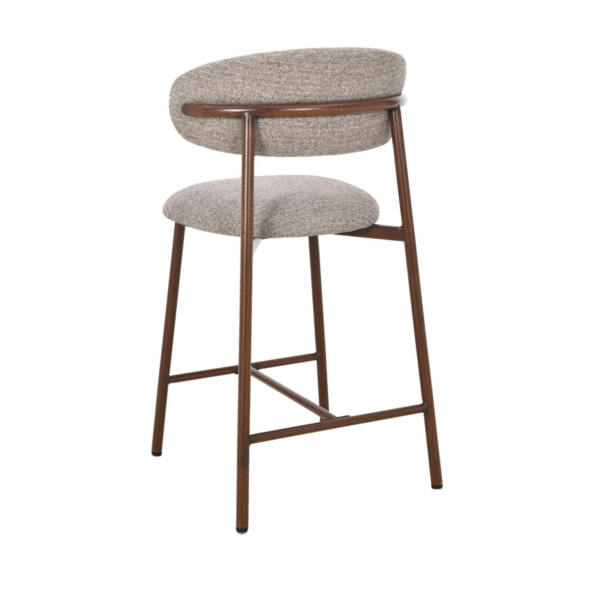 Lot de 2 chaises de bar en tissu pieds effet bois foncé H65cm- DRACO marron chiné, DRAWER