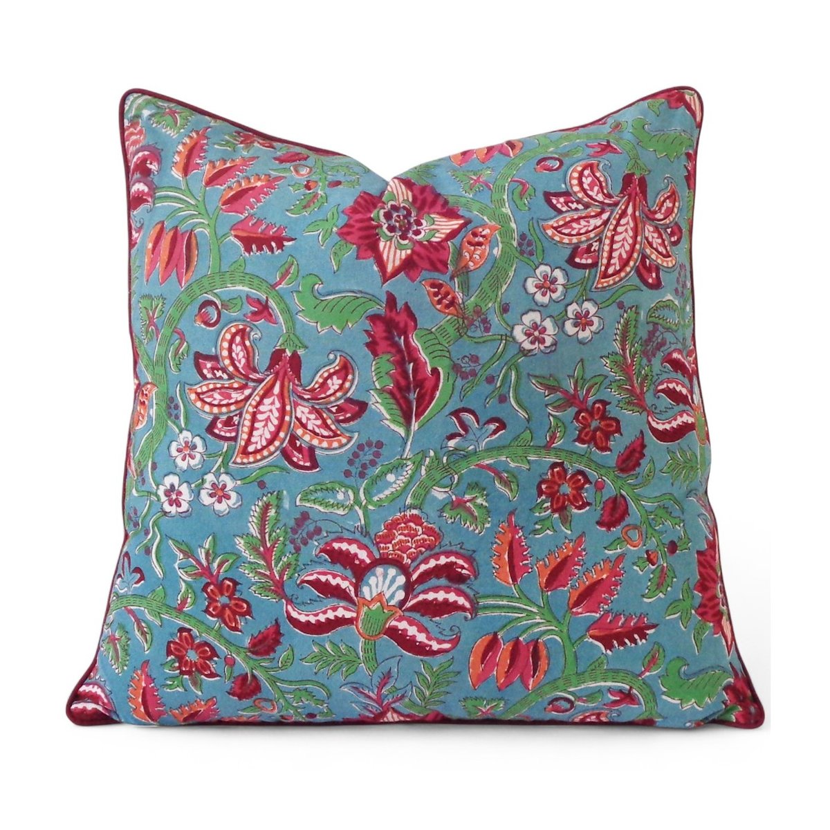 Housse de coussin Naraya turquoise, rouge, vert, ARCHIV