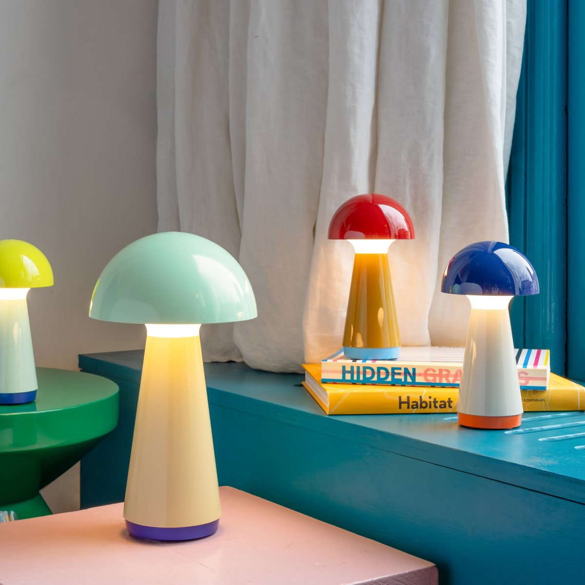 Petite lampe de table led  BOBBI bleu, REMEMBER
