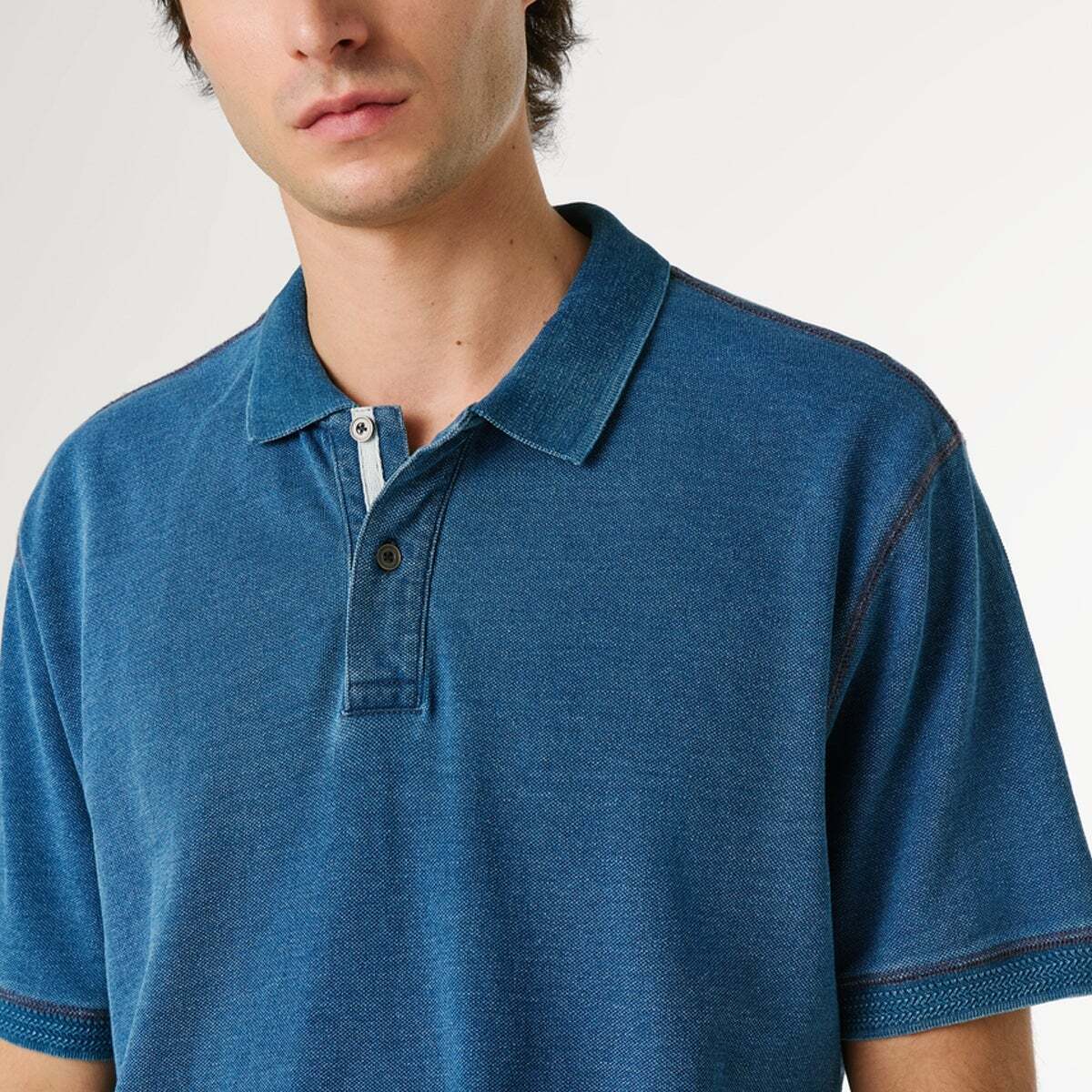 Polo Coupe Regular En Piqué bleu indigo, PEPE JEANS