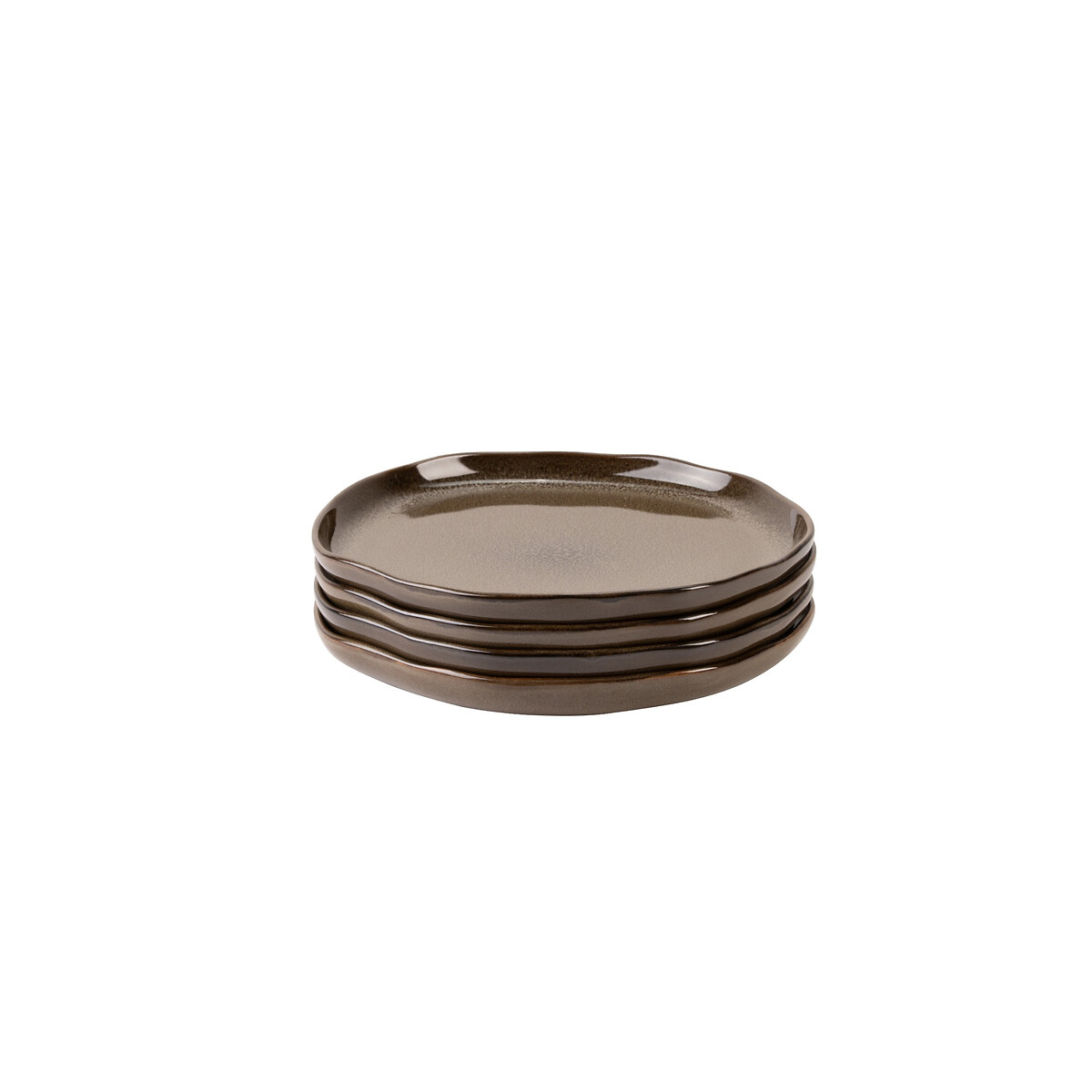 MADE.COM Set of 4 Vinnie Dinner Plates in Brown brown , MADE