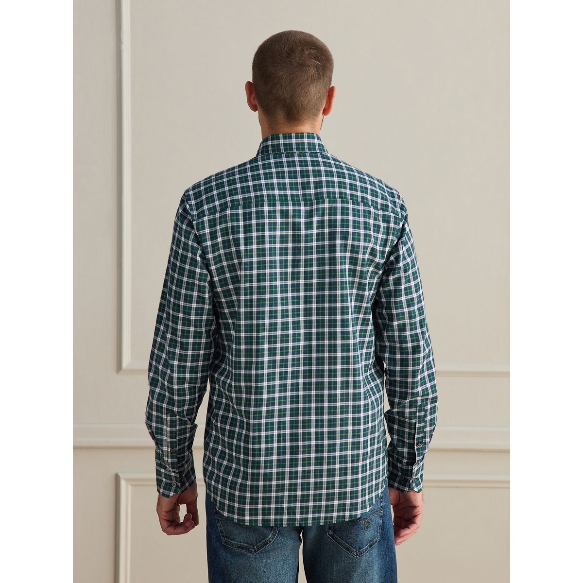 Chemise à carreaux signature vert, NEXT