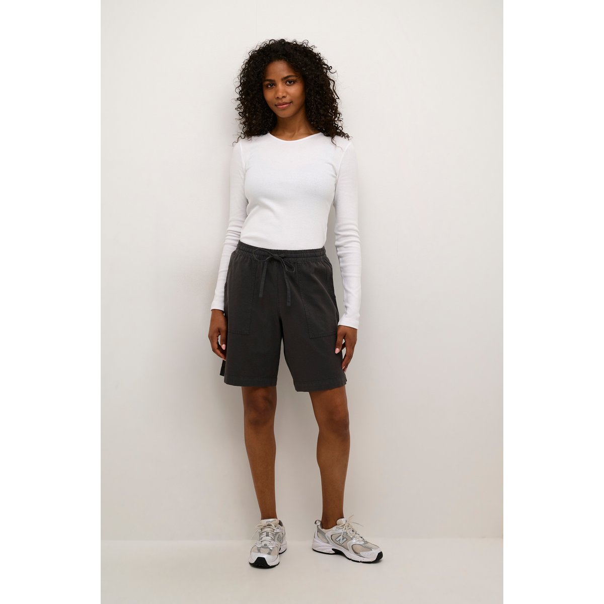 Shorts casual noir black oyster, KAFFE