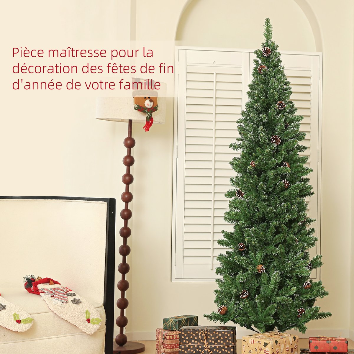 Sapin de Noël Plastique vert, HOMCOM