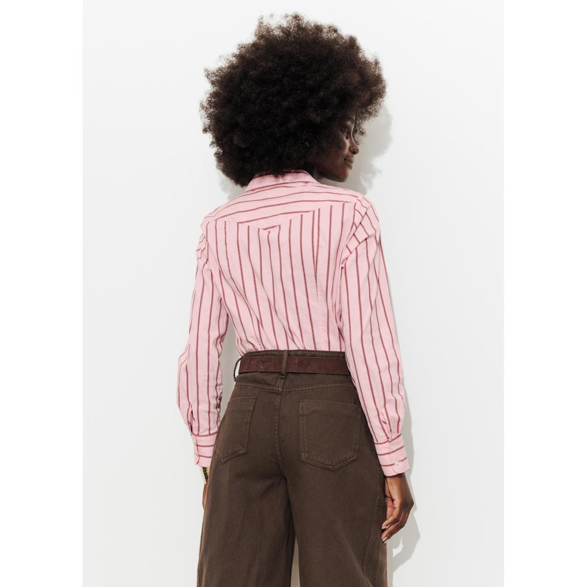 Chemise rayée cintrée rayé rose, PROMOD